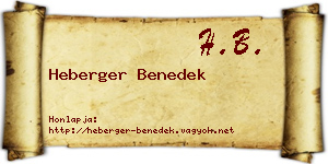 Heberger Benedek névjegykártya