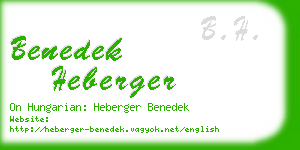 benedek heberger business card